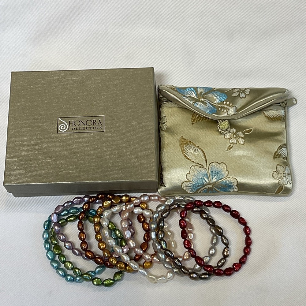 Honora Multicolored Freshwater Pearl Stretch Bracelets Set Of 10 Baroque